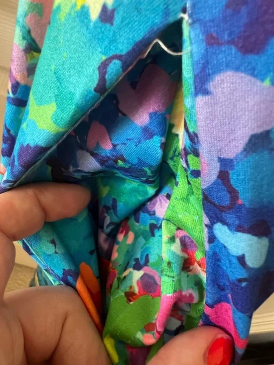 Shirley & Stone Floral Boho Spaghetti Strap Wide Leg Stretch Jumpsuit Large EUC - Picture 6 of 9